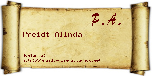 Preidt Alinda névjegykártya